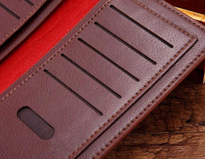 Leather Long Wallet for Men | Slim PU Leather | Money, Mobile & Card Holder | Brown