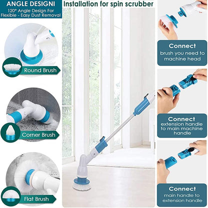 Rechargeable Spin Scrubber Long Handle Cleaning Brush (free home delivery)