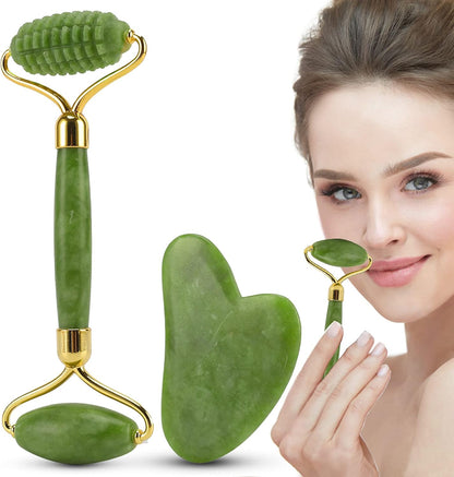 Face Massager Roller Natural Jade Stone